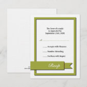 Olive Green Ribbon Rsvp Kaartje (Voorkant / Achterkant)