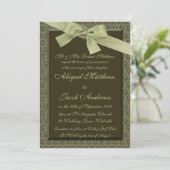 Olive Green Ribbon - Weddenschap Kaart (Staand voorkant)