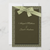 Olive Green Ribbon - Weddenschap Kaart (Achterkant)