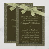 Olive Green Ribbon - Weddenschap Kaart (Voorkant / Achterkant)