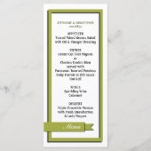 Olive Green Ribbon Wedding Menu / Program (Voorkant)