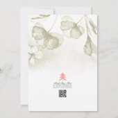 Olive Green Romantische Bloemen Waterverf bruiloft Kaart (Achterkant)