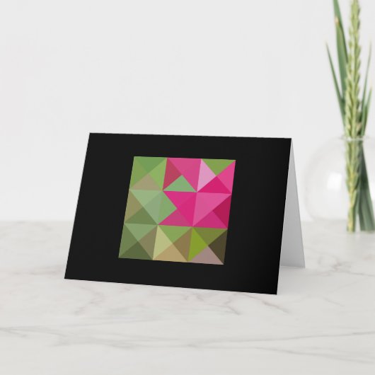 Olive Green Roze Tones Quilt Square Note Kaart (Voorkant)