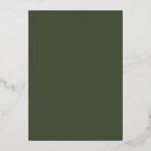 Olive Green Rozen Weddenschap Folie Folie Uitnodiging (Achterkant)