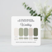 Olive Green Rustic Wedding Color Palette Card Kaart (Staand voorkant)
