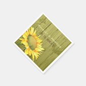 Olive Green Rustic Wood Sunflower Wedding Servetten (Hoek)