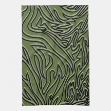 Olive Green, Sage Green en Black Modern Abstract