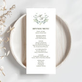 Olive Green Script Classic Wedding Dinner Menu
