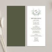 Olive Green Script Classic Wedding Dinner Menu