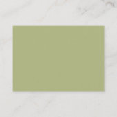 Olive  Green Script Stock the bar Bridal Shower  Informatiekaartje (Achterkant)