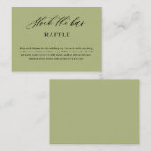 Olive  Green Script Stock the bar Bridal Shower  Informatiekaartje (Voorkant / Achterkant)