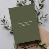Olive Green Script Wedding RSVP QR Code Card Informatiekaartje
