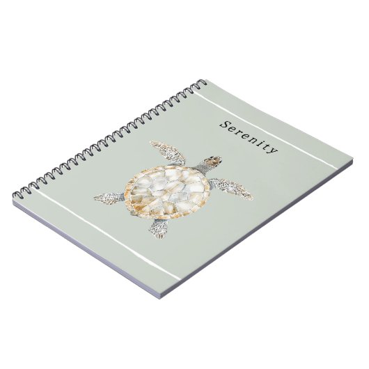 Olive Green Sea Turtle Personalized  Notitieboek (Linkerzijde)
