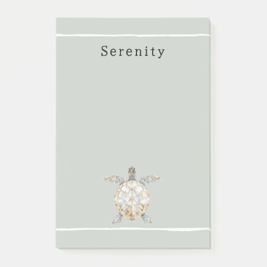 Olive Green Sea Turtle Personalized  Post-it® Notes (Voorkant)