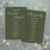 Olive Green Signature Script Weddenprogramma
