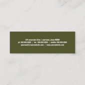 Olive Green Simple Visitekaartje (Achterkant)