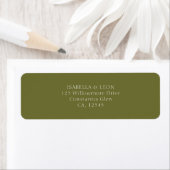 Olive Green | Simple Wedding Return Address Etiket (Insitu)