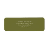 Olive Green | Simple Wedding Return Address Etiket (Voorkant)