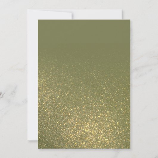 Olive Green Sparkly Glitter Ombre Vrijgezellenfees Kaart (Achterkant)