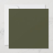 Olive Green Square Tropical Peacock Palm Save The Date (Achterkant)