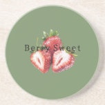 Olive Green Strawberries Berry Sweet   Zandsteen Onderzetter<br><div class="desc">Olive Green Strawberries Berry Sweet</div>