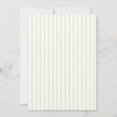 Olive Green Stripe Wedding Invitation Kaart (Achterkant)