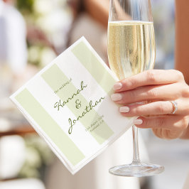 Olive Green Stripe Wedding Servet