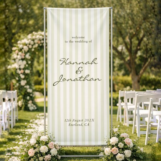 Olive Green Stripe Wedding Spandoek