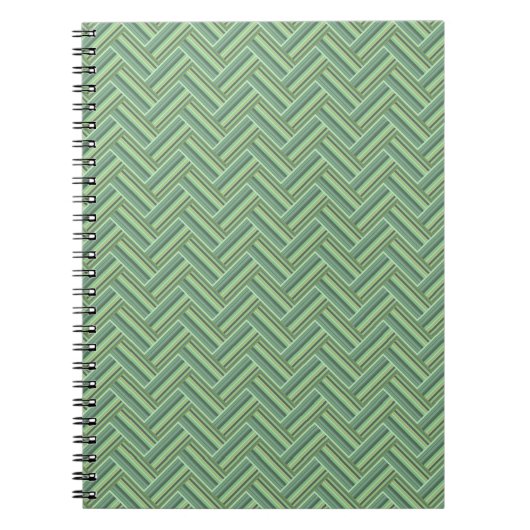 Olive green stripes double weave notitieboek (Voorkant)