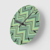 Olive green stripes stairs pattern ronde klok (Hoek)