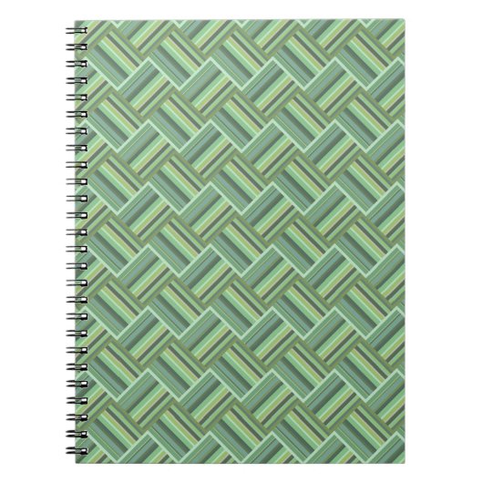 Olive green stripes weave notitieboek (Voorkant)
