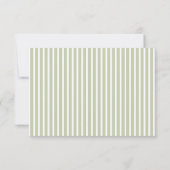 Olive Green Stripes Wedding RSVP Kaartje (Achterkant)