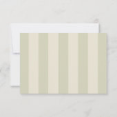 Olive Green Stripes Wedding RSVP Kaartje (Achterkant)