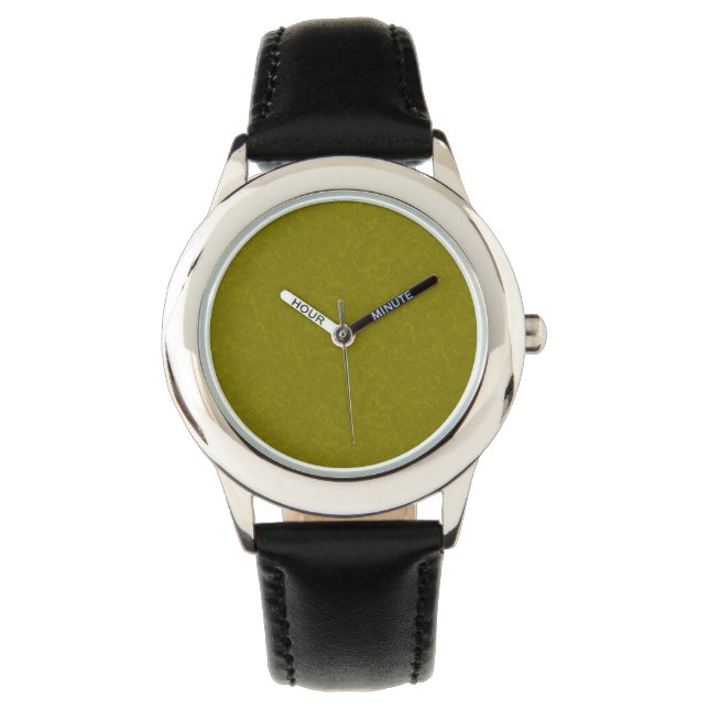 Olive green surface with subtle swirling pattern horloge (Voorkant)