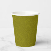Olive green surface with subtle swirling pattern papieren bekers (Links)