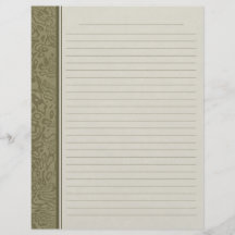 Olive Green Swirl Pattern Lined Multomap Paper