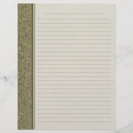Olive Green Swirl Pattern Lined Multomap Paper