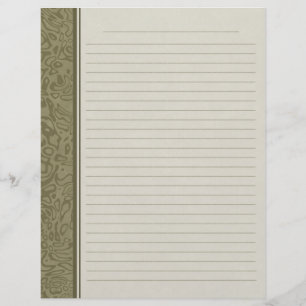 Olive Green Swirl Pattern Lined Multomap Paper