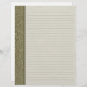 Olive Green Swirl Pattern Lined Multomap Paper (Voorkant / Achterkant)