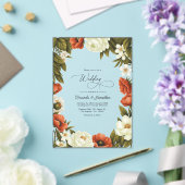 Olive Green Terracotta & Soft Ivory Floral Wedding Acryl Uitnodigingen (Insitu (Huwelijk))