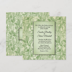 Olive Green  Theme Wedding Kaart