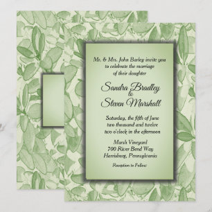 Olive Green  Theme Wedding Kaart