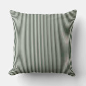 Olive Green Ticking Stripe Cushion Kussen (Voorkant)
