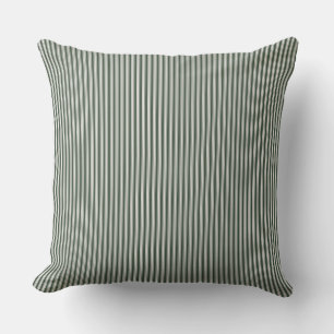 Olive Green Ticking Stripe Cushion Kussen