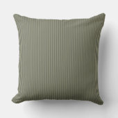 Olive Green Ticking Stripe Cushion Kussen (Voorkant)