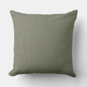 Olive Green Ticking Stripe Cushion Kussen