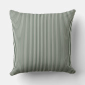 Olive Green Ticking Stripe Kussen (Achterkant)