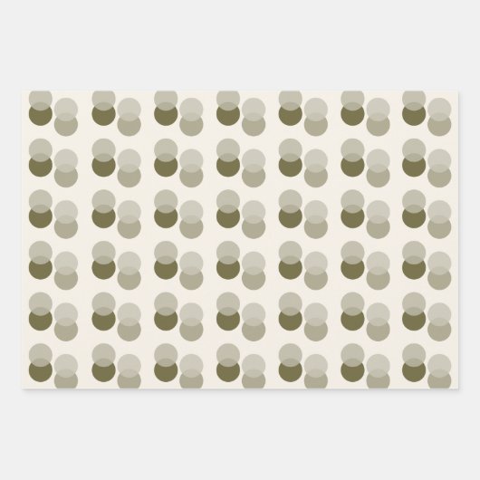 Olive Green Tinsel, Stripes and Confetti Patterns Inpakpapier Vel (Voorkant 3)