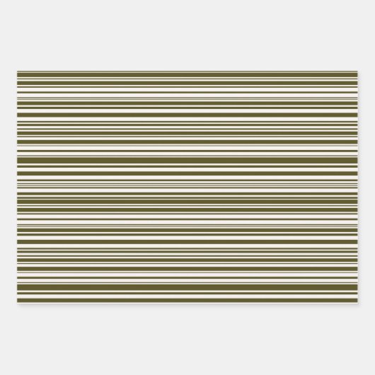 Olive Green Tinsel, Stripes and Confetti Patterns Inpakpapier Vel (Voorkant 2)