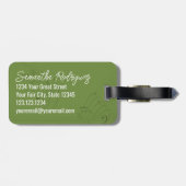 Olive Green Treble Clef Music Symbol Bagagelabel (Achterkant horizontaal)